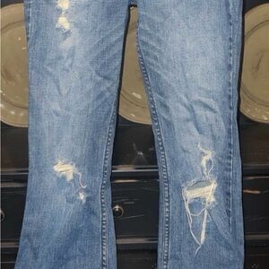 Hollister Flare Jeans in Distressed Blue ( 1 )